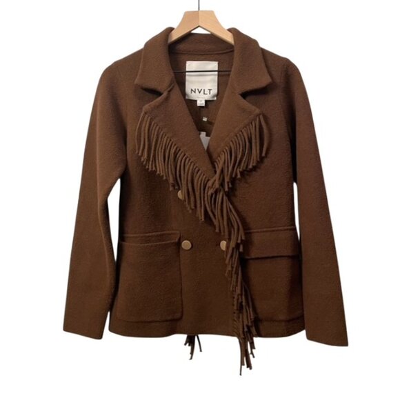 Anthropologie Chocolate Fringe Blazer - Picture 4 of 16